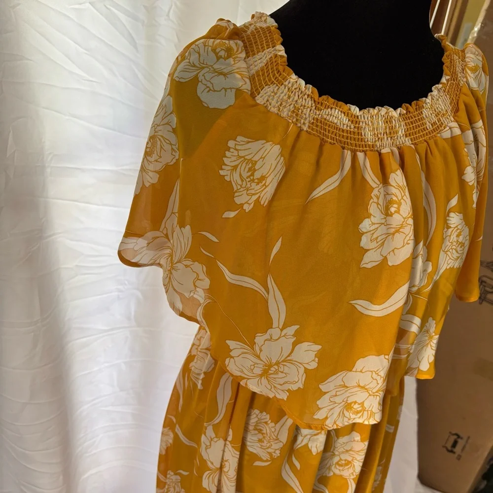 Show Me Your MuMu Yellow Ruffled Off-the-Shoulder Maxi Dress - Picture 4 of 9